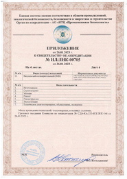 Appendix to the Certificate of Accreditation of IL/LNK dated 26.01.2023 (Sheet 4)
